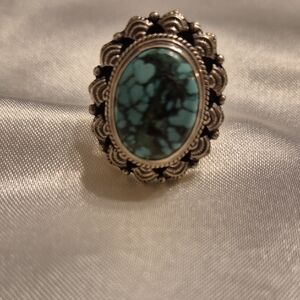 Sterling Silver Turquoise Adjustable Ring